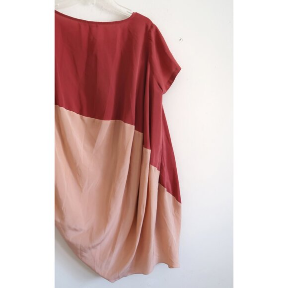 Maje Silk Two-Tone Shift Dress - Size 1 - Picture 6 of 9